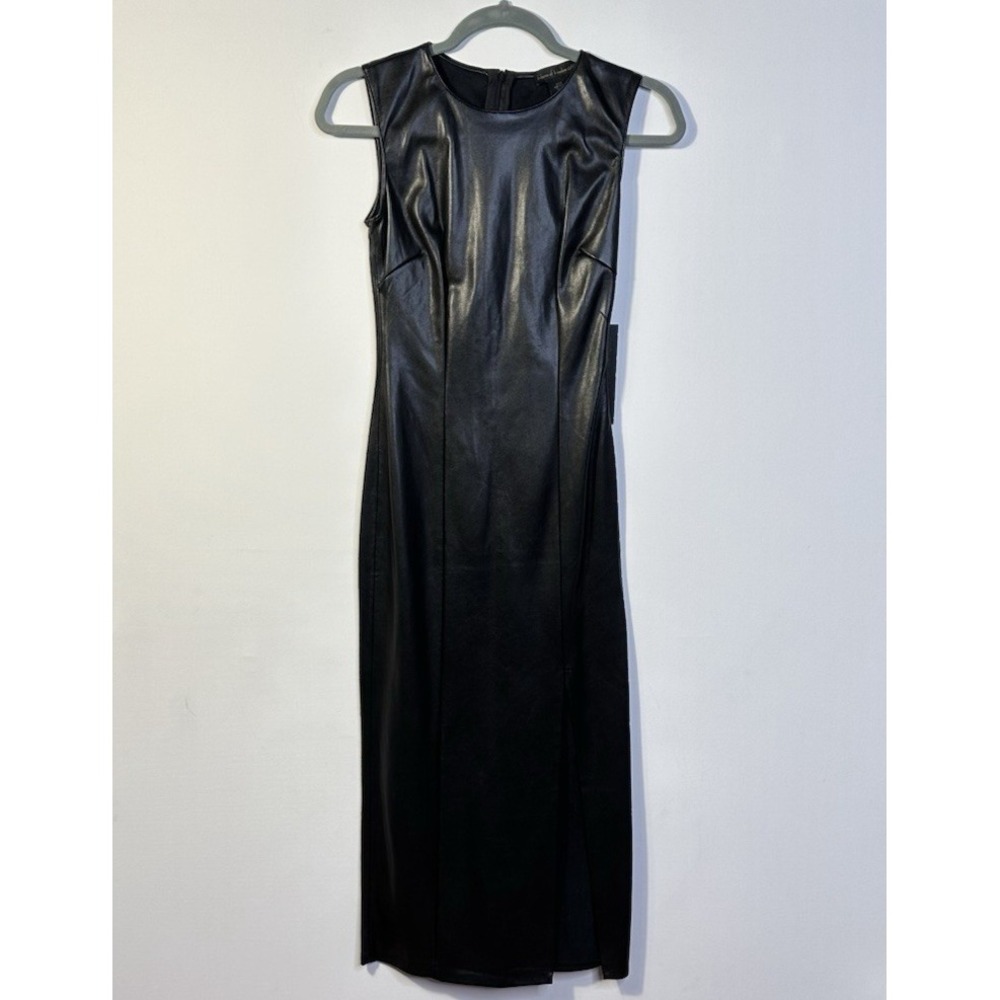 NWT $198 House of Harlow 1960 Black Vegan Leather Sleeveless Maxi XS